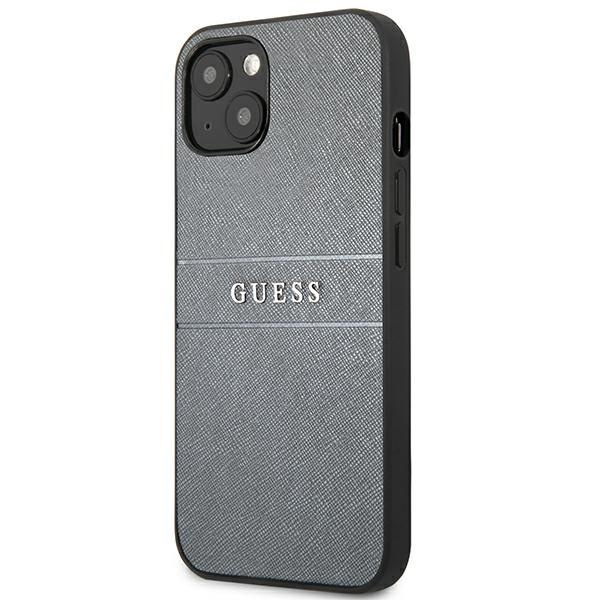 Coque GUESS Apple iPhone 13 Mini Saffiano Strap Gris Case