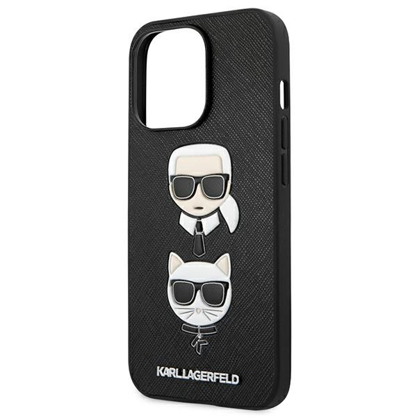 KARL Pouzdro černé Case Apple iPhone 13 Pro Book Saffiano Karl & Choupette