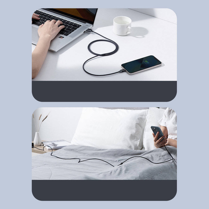 Baseus crystal shine series fast charging data cable USB Type A to Lightning 2.4A 2m black (CAJY000101)