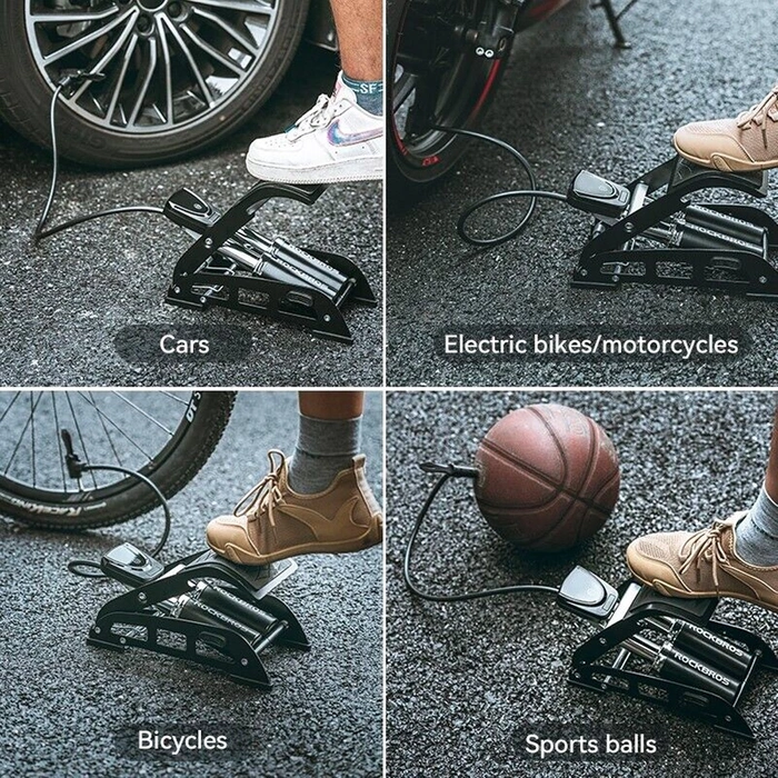 Rockbros 42430001001 nožní pumpa s displejem - černá