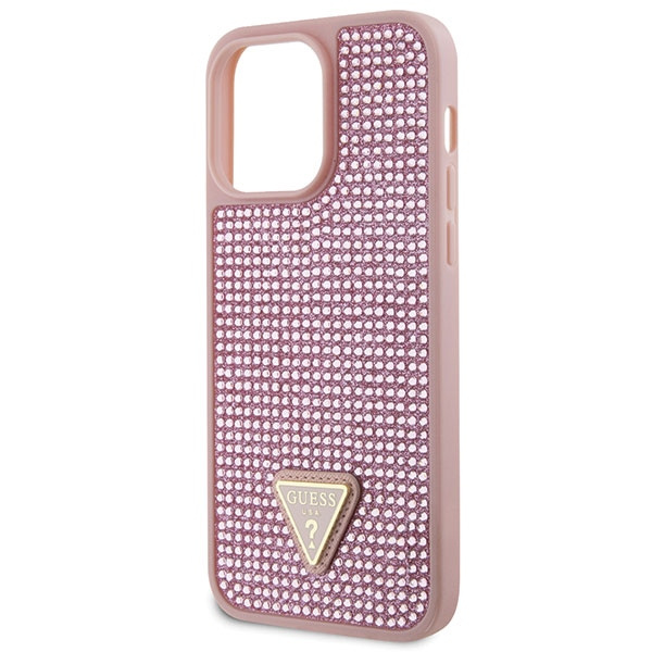 Hülle Guess GUHCP14XHDGTPP iPhone 14 Pro Max 6,7" rosa/rosa hartcase Strass-Dreieck Case