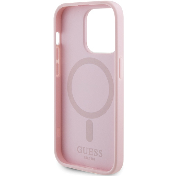 Case Guess GUHMP13LPSAHMCP iPhone 13 Pro / 13 6.1" pink/pink hardcase Saffiano MagSafe Case
