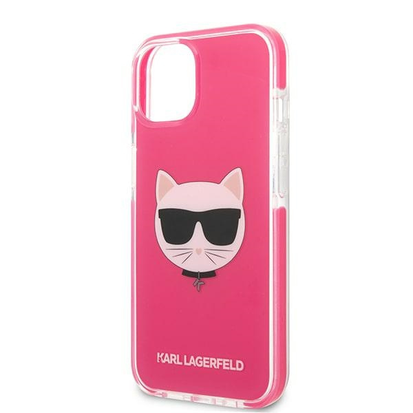 Hülle KARL LAGERFELD Apple iPhone 13 Choupette Kopf Fuchsia Rosa Hartcase
