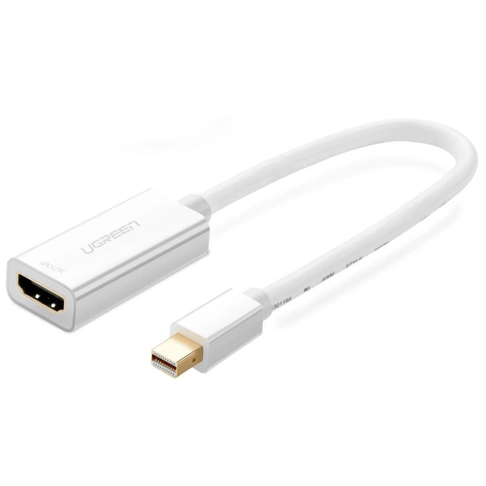 Ugreen adaptérový kabel FHD (1080p) HDMI (samice) - Mini DisplayPort (samec - Thunderbolt 2.0) bílý (MD112 10460)