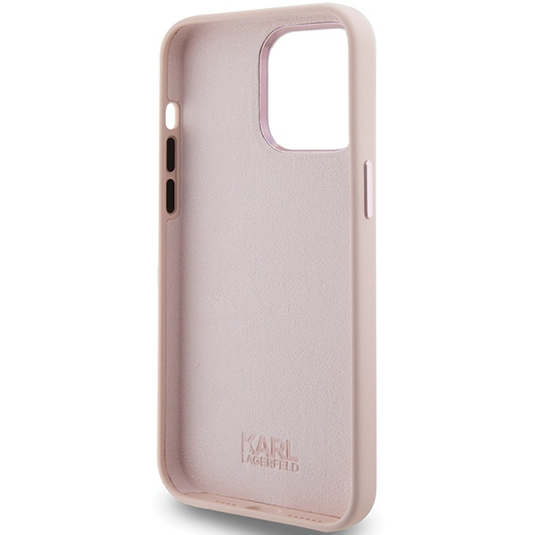 Etui Karl Lagerfeld KLHCP15XSMHCNPP iPhone 15 Pro Max 6.7" różowy/pink Silicone Choupette Metal Pin Case