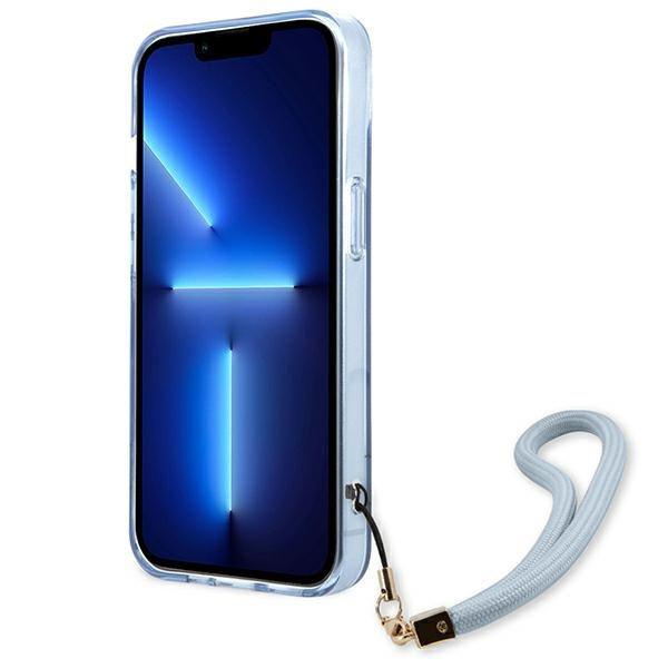 Hülle GUESS Apple iPhone 13 Mini Durchsichtige Heftung Blau Hartcase