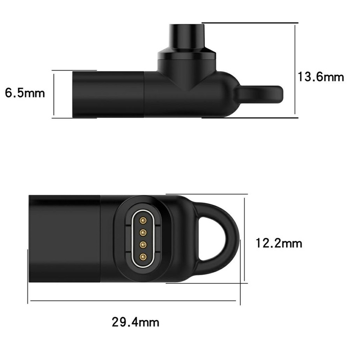 Adapter USB-C Beline do ładowania        zegarków Garmin czarny