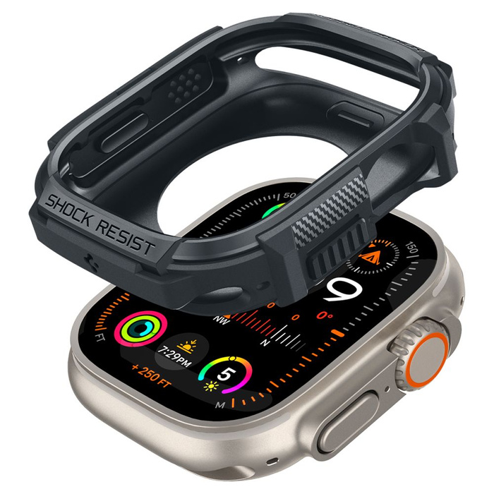 Hülle Spigen Rugged Armor Apple Watch Ultra 1 / 2 (49 Mm) Dunkelgrau Case