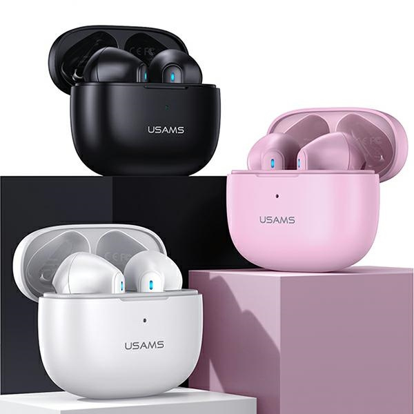 USAMS Sluchátka Bluetooth 5.2 TWS NX10 Series Duální bezdrátový mikrofon černý/černý BHUNX01