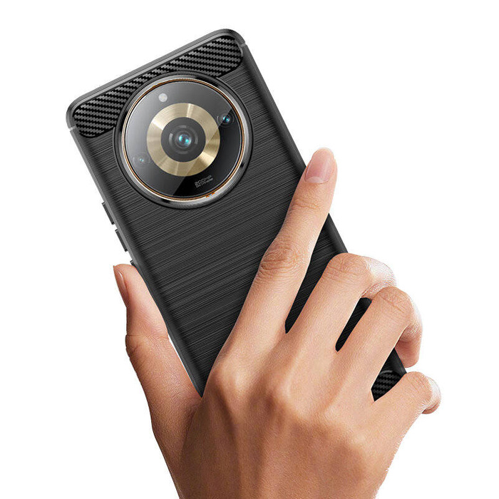 Ohebné pouzdro s karbonovým vzorem pro Realme 11 Pro / 11 Pro+ Carbon Case - černé