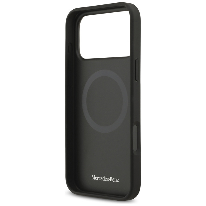 Etui Mercedes Leather Large Laurel Leave MagSafe do iPhone 17 Pro Max antracyt