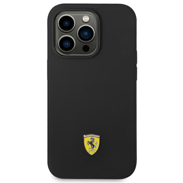 Ferrari FEHCP14LSIBBK iPhone 14 Pro 6.1" black/black hardcase Silicone Metal Logo