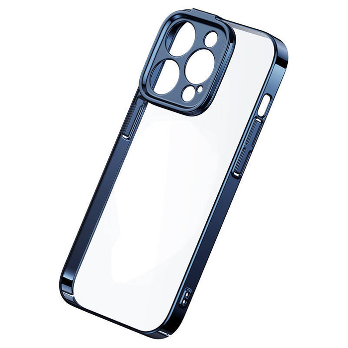 Baseus Glitter Transparent Case and Tempered Glass set for iPhone 14 Pro Max (blue)