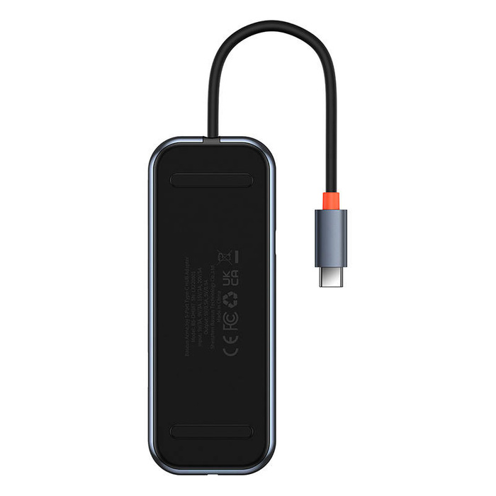Baseus AcmeJoy 5 az 1-ben Hub, USB-C - 2xUSB 3.0, USB 2.0, USB-C PD, RJ45 (sötétszürke)