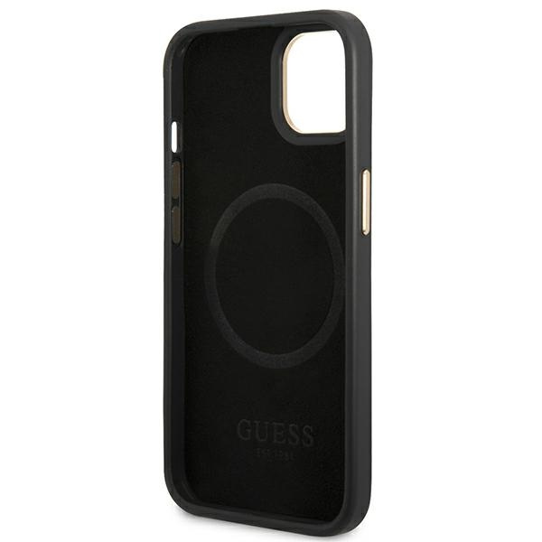Guess GUHMP14MU4GPRK iPhone 14 Plus 6.7" black/black hard case 4G Logo Plate MagSafe