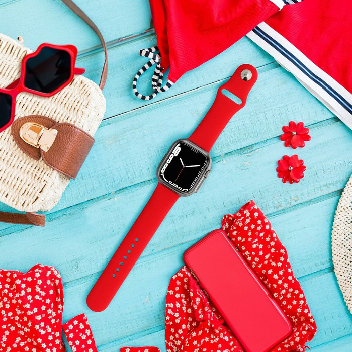 FORCELL F-DESIGN FA01 pasek do APPLE Watch 42 / 44 / 45 / 49 mm czerwony