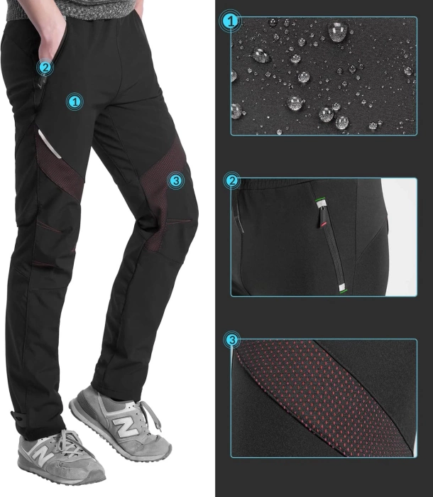 Rockbros Patrol Cycling Windproof Sports Pants Size XL - Black