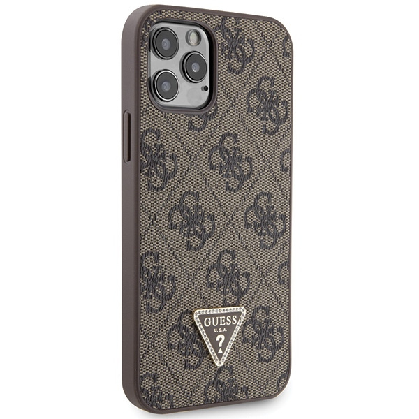 Guess GUHCP12MP4TDSCPW iPhone 12 / 12 Pro 6.1" brown/brown hardcase Crossbody 4G Metal Logo