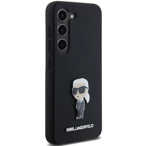 Etui Karl Lagerfeld KLHCS23MSMHKNPK Galaxy S23+ S916 czarny/black Silicone Ikonik Metal Pin