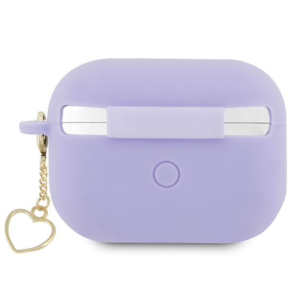 Coque Guess GUAP2LSCHSU AirPods Pro 2 cover purple/purple Silicone Charm Heart Collection Case