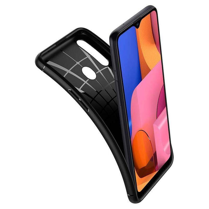 Cover Spigen Rugged Armor Samsung Galaxy A20s nero opaco