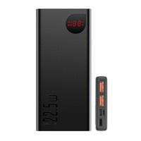 Baseus Adaman Metal Powerbank mit Schnellladung 10000mAh 22,5W (Overseas Edition 2021) schwarz + USB-A - USB-C 3A Kabel 0,3m schwarz