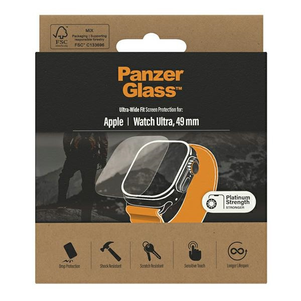 PanzerGlass Ultra-Wide Fit Apple Watch Ultra 49mm Bildschirmschutz Platinium Stärke 3680