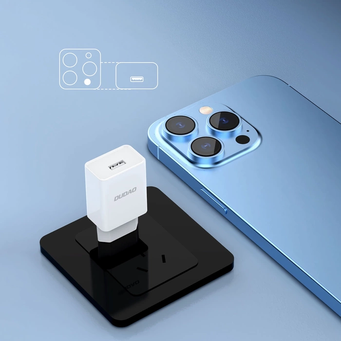 Chargeur mural Dudao A4EU USB-A 2.1A - blanc + USB-A - câble micro USB
