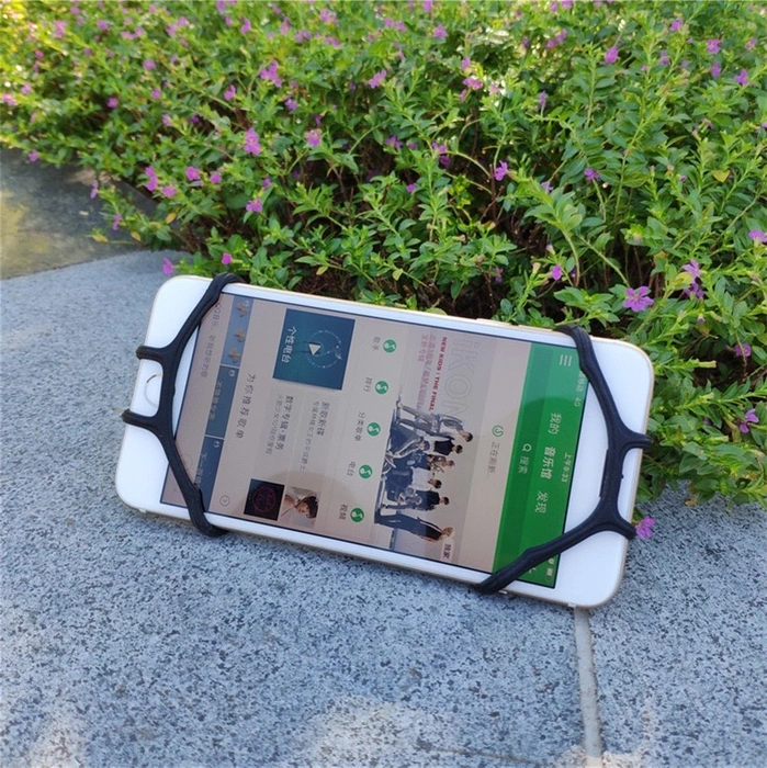 Silicone bicycle phone holder - black