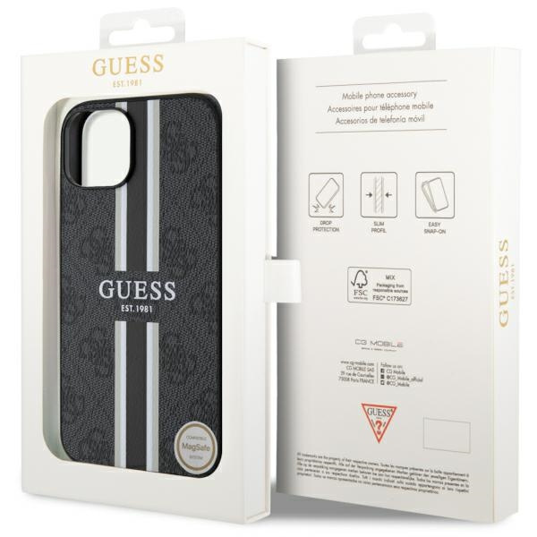 Hülle Guess GUHMP14MP4RPSK iPhone 14 Plus 6,7" schwarz/schwarz hartcase 4G Printed Stripes MagSafe Case
