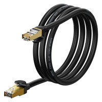 Vysokorychlostní síťový kabel Baseus Speed Seven RJ45 10 Gb/s 1,5 m černý (WKJS010201)