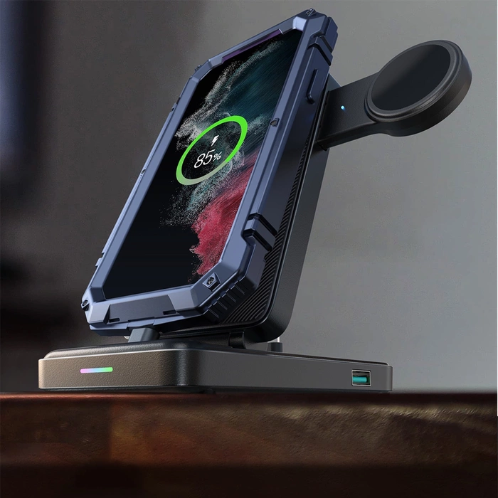 Joyroom JR-WQS01 Station de recharge Samsung Galaxy USB-C 4en1 pliable - noir