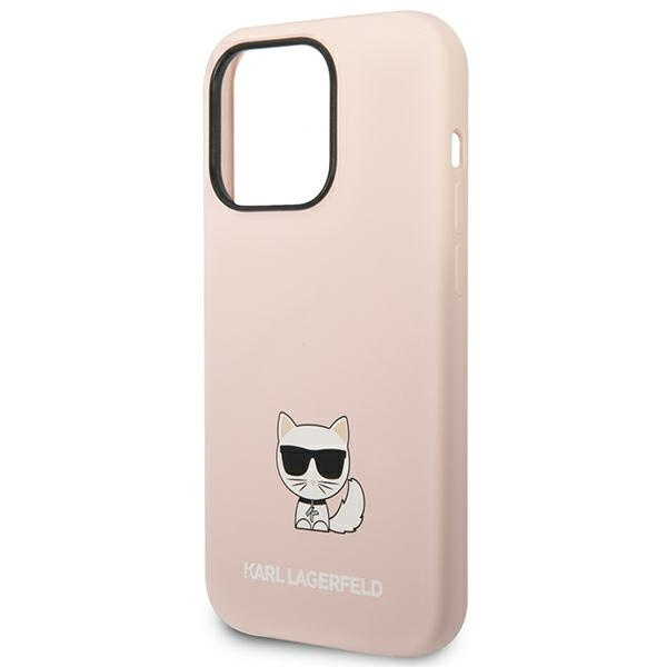 Hülle KARL LAGERFELD Apple iPhone 14 Pro Silicone Choupette Body Hellrosa Hartcase