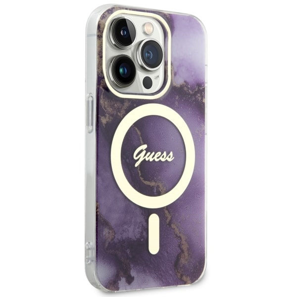 Coque Guess GUHMP14LHTMRSU iPhone 14 Pro 6.1" violet/mauve durcase Golden Marble MagSafe Case