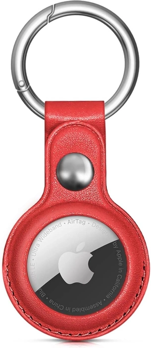 Apple AirTag PU Lederhülle - Schwarz, Braun, Rot, Blau - 4 Stück