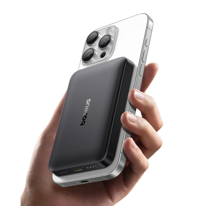 Powerbank Baseus EnerFill FM12 10000mAh 22,5W Qi2 kompatybilny z MagSafe z kablem Baseus Simple USB-C 20V/3A 30cm - czarny