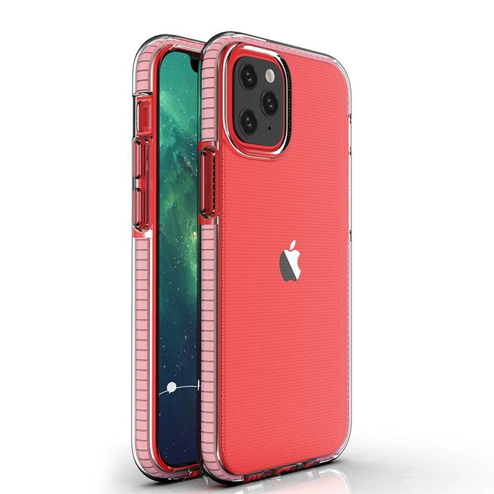 Jarní Case gelový kryt pouzdro s barevným rámečkem pro iPhone 12 mini světle růžový