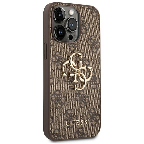 Case Guess iPhone 14 Pro Max 6.7" brown/brown hardcase 4G Big Metal Logo