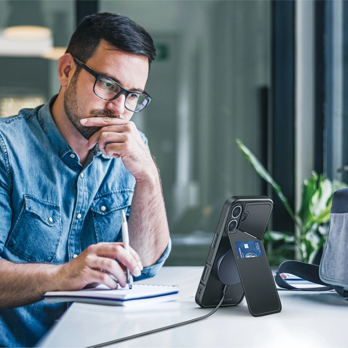 Dux Ducis Rafi II Mag-Hülle mit MagSafe für iPhone 16 – Schwarz