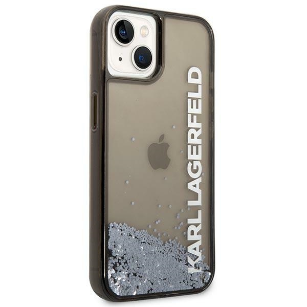 Case KARL LAGERFELD Apple iPhone 14 Liquid Glitter Elong Black Hardcase