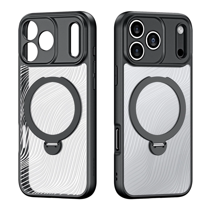 Dux Ducis Aimo Mag Case with Magnetic Ring and Stand for iPhone 17 Pro – Black
