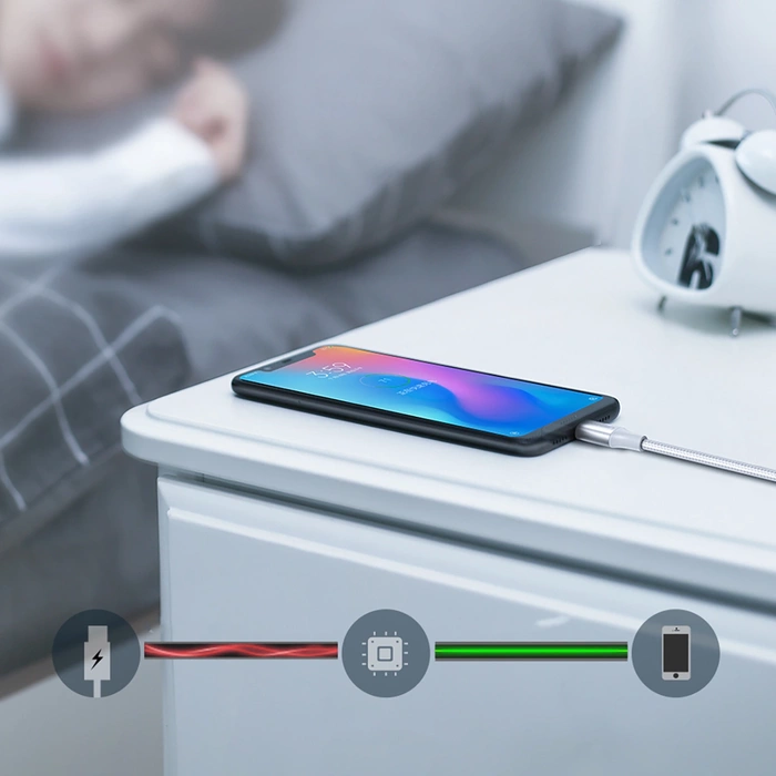 Cavo USB-C QC3.0 UGREEN nichelato 1,5m con spina in alluminio bianco