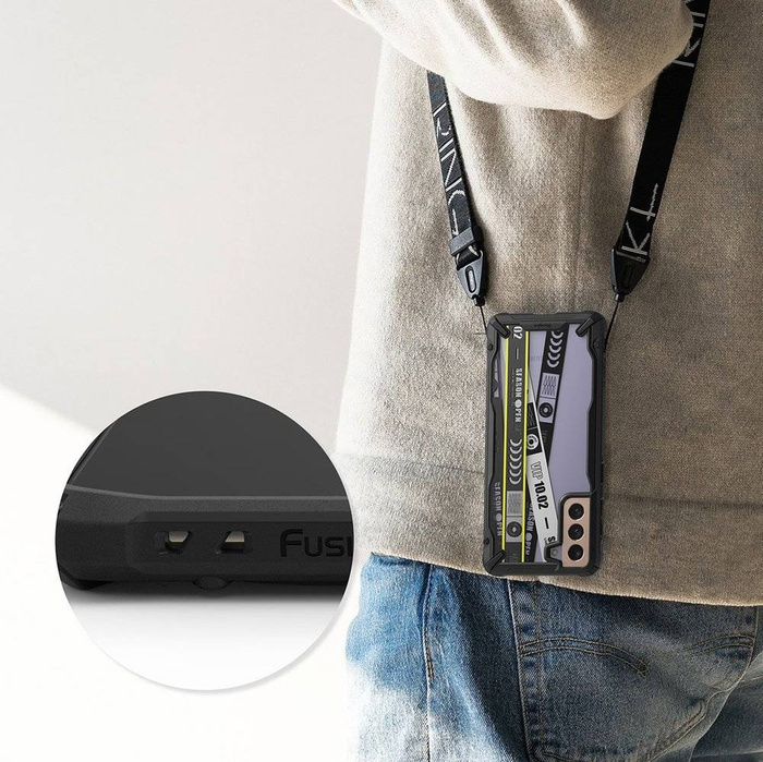 Ringke Fusion X Design coque housse blindée avec cadre Samsung Galaxy S21+ 5G (S21 Plus 5G) noir (Cross) (XDSG0053)