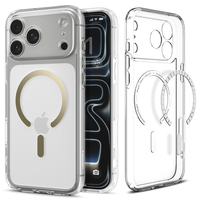 Spigen Ultra Hybrid Mag MagSafe IPhone 17 PRO MAX TRANSPARENTE/ORO