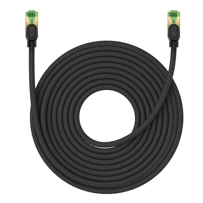 Braided network cable cat.8 Baseus Ethernet RJ45, 40Gbps, 15m (black)