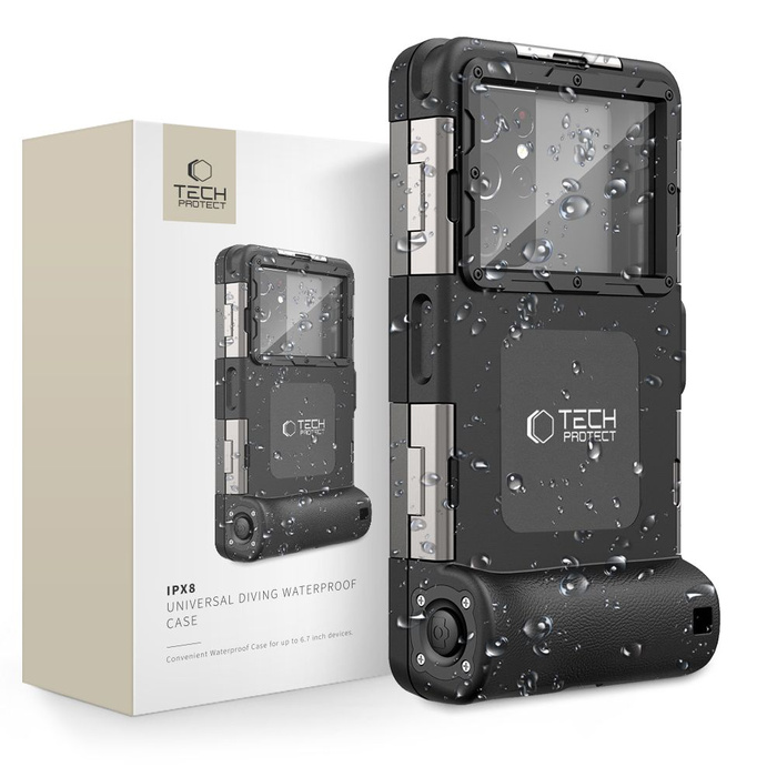 TECH-PROTECT IPX8 UNIVERSAL TAUCHEN WASSERDICHT Case SCHWARZ