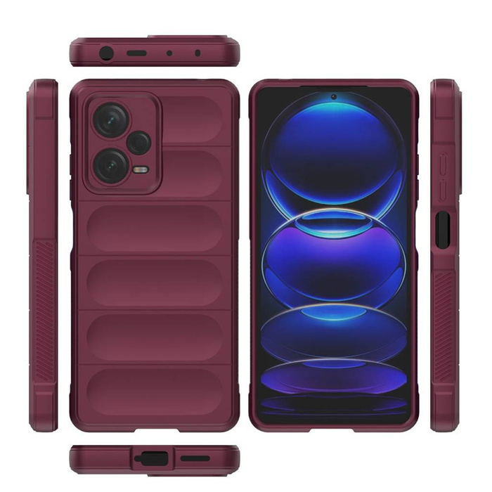 Funda Magic Shield para Xiaomi Redmi Note 12 Pro+ funda blindada flexible burdeos