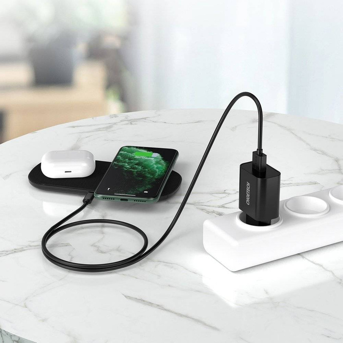Rychlonabíječka Choetech Quick Charge 3.0 18W 3A + USB kabel - USB Typ C 1m černý (Q5003)