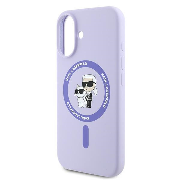 Etui Karl Lagerfeld iPhone 16 Plus fioletowy/purple HC MagSafe Silicone KC Heads Ring