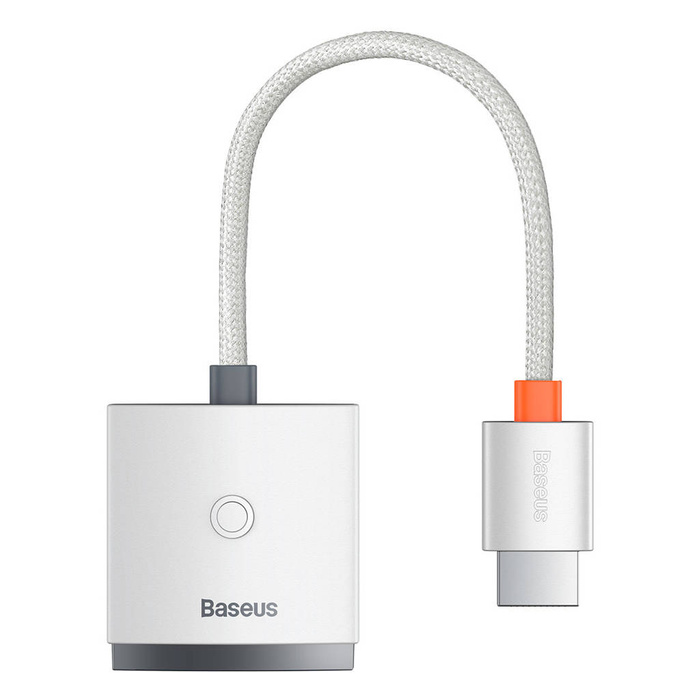 Adattatore per spina serie Baseus Lite da HDMI a VGA + mini jack 3,5 mm / alimentatore micro USB bianco (WKQX010102)